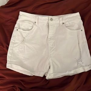 Francesca’s white high waisted denim shorts
